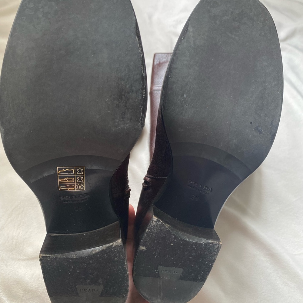 Authentic PRADA Brown Leather Riding Boots - Picture 5 of 14